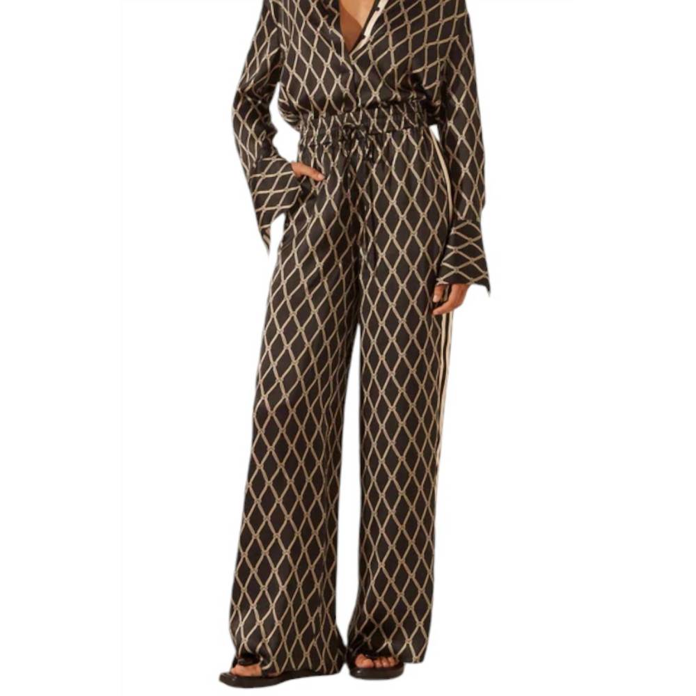 NEW SHONA JOY silk contrast relaxed pants in corde